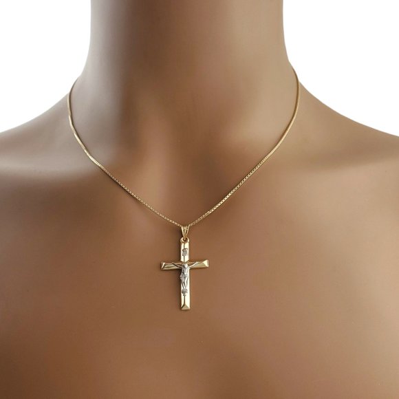 Vintage 10K Yellow Gold Crucifix Pendant #11708 - Picture 4 of 4